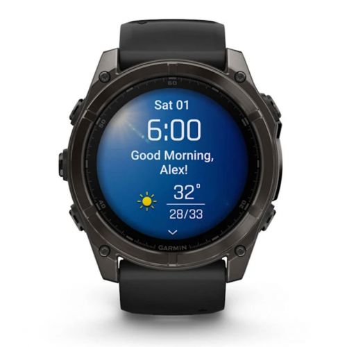 Garmin Fenix 8 Amoled 51 mm Carbon grey DLC z czarnym paskiem  (010-02905-21)